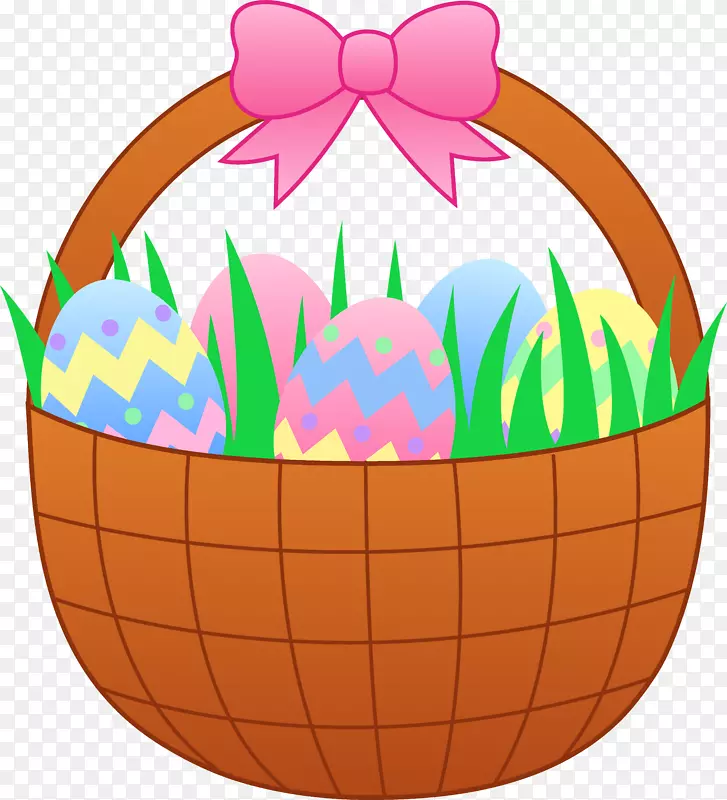 复活节兔子复活节篮子剪贴画-可爱的复活节剪贴画