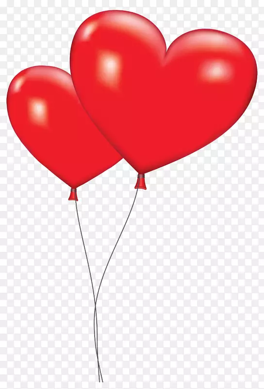 气球心脏情人节剪贴画-红心图片