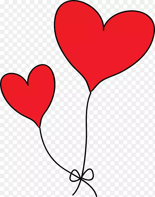 心脏气球红夹艺术.红色心脏图像