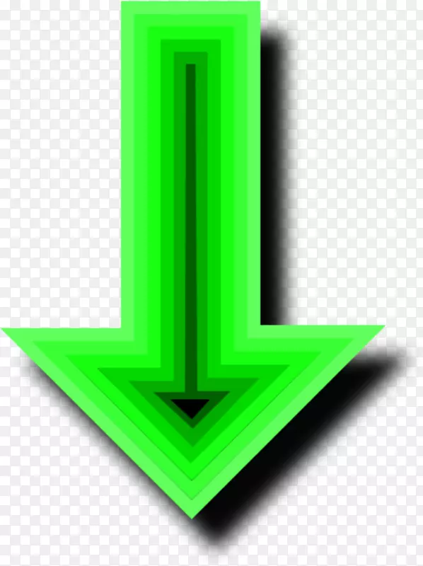 绿角字体向下箭头图像