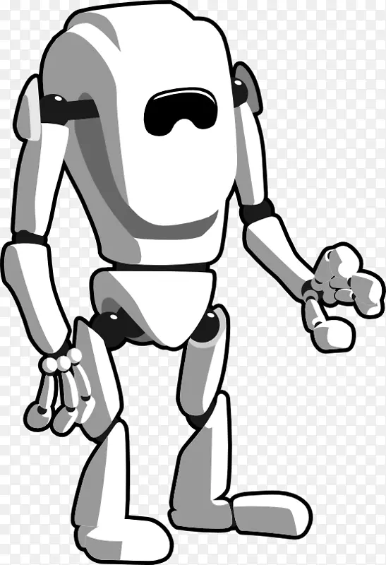 机器人黑白剪贴画-机器人剪贴画