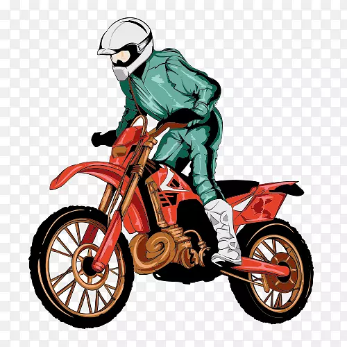 摩托车头盔越野剪贴画-摩托车终极挑战形象