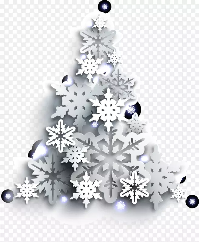 圣诞树雪花圣诞装饰品银白色雪花圣诞树