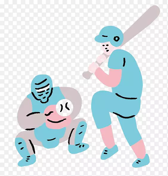 棒球运动员插图-卡通棒球运动员