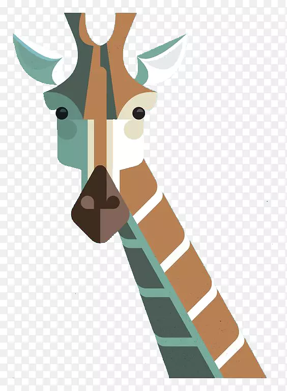 视觉艺术版画插图-长颈鹿
