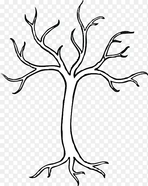 树干画夹艺术-卡通树根
