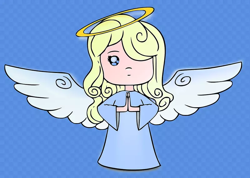 天使画卡通剪贴画-天堂光环