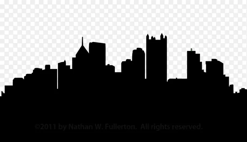 匹兹堡天际线剪影剪贴画-城市天际线悬崖峭壁