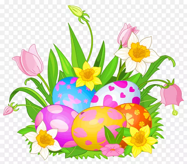 复活节兔子复活节彩蛋夹-复活节艺术剪辑