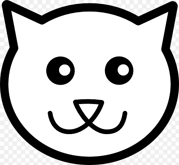 猫线艺术剪贴画-可爱的猫脸画