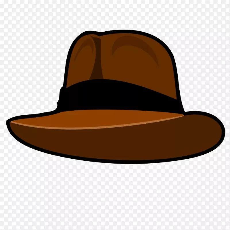 帽子帽夹艺术.棕色帽子剪贴件