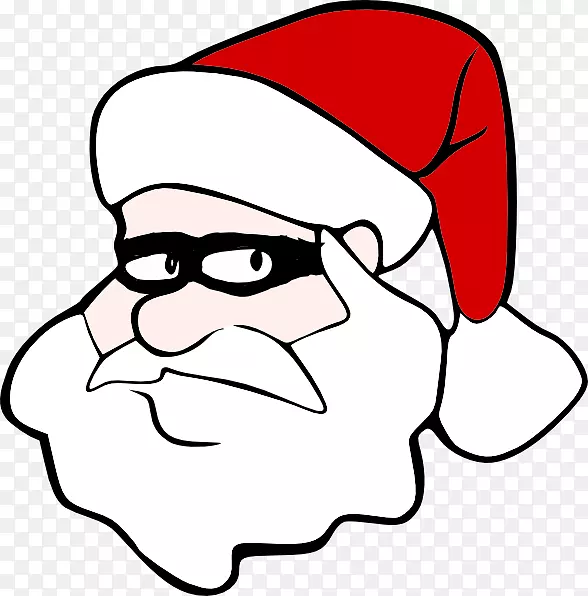 圣诞老人卡通剪辑艺术-秘密圣诞老人剪贴画