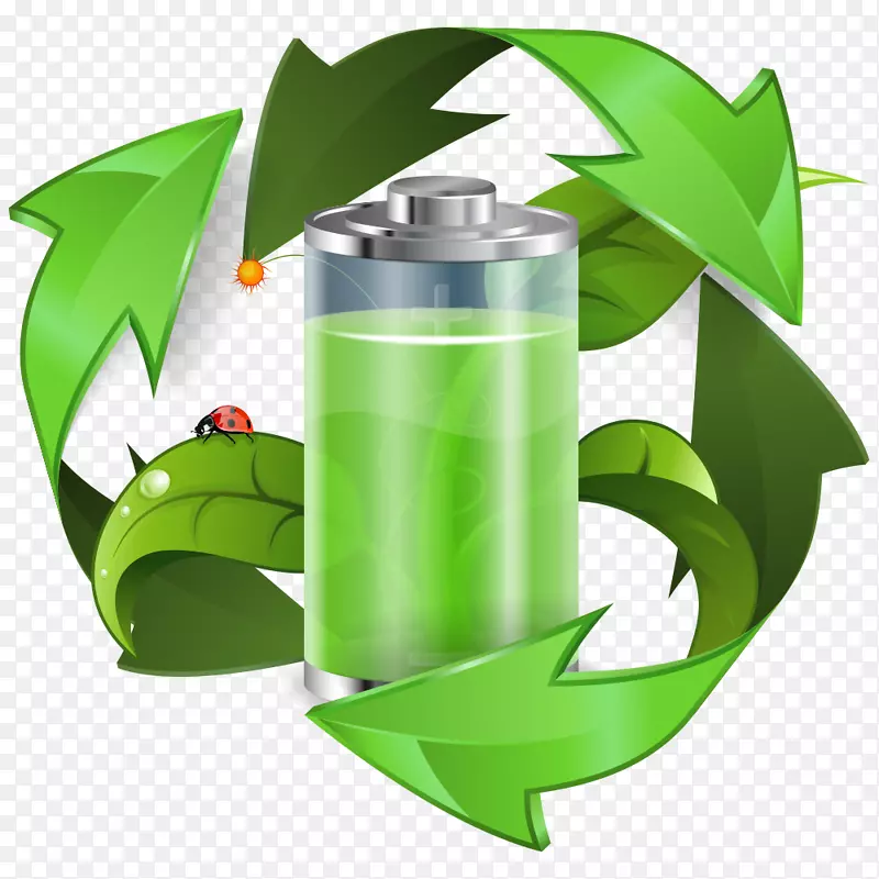 电池充电器电池回收剪辑艺术.能源和环境保护