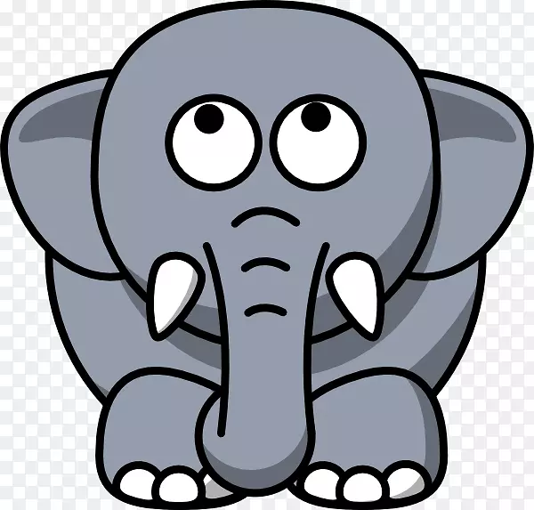 室内大象灰色可爱剪贴画动画大象剪贴画
