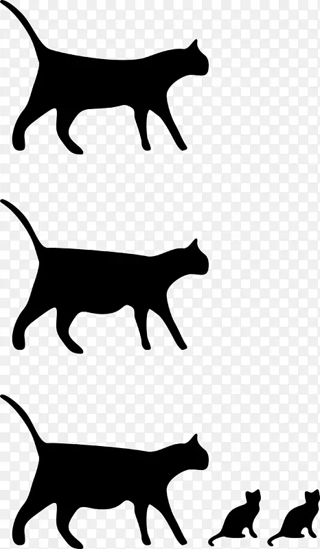 猫剪贴画-黑白画