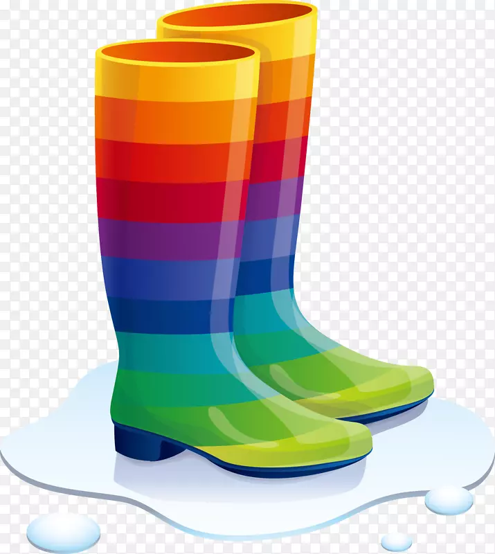惠灵顿靴子摄影剪辑艺术-彩虹靴卡通材料