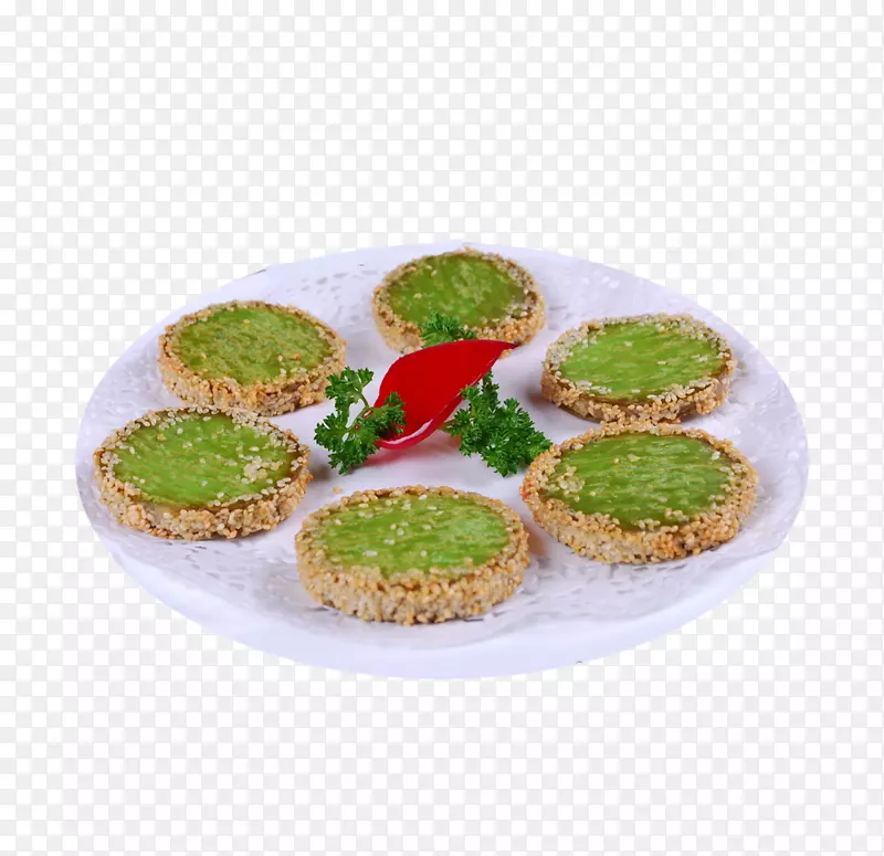 莫奇绿茶素食料理-产品六块绿茶蛋糕