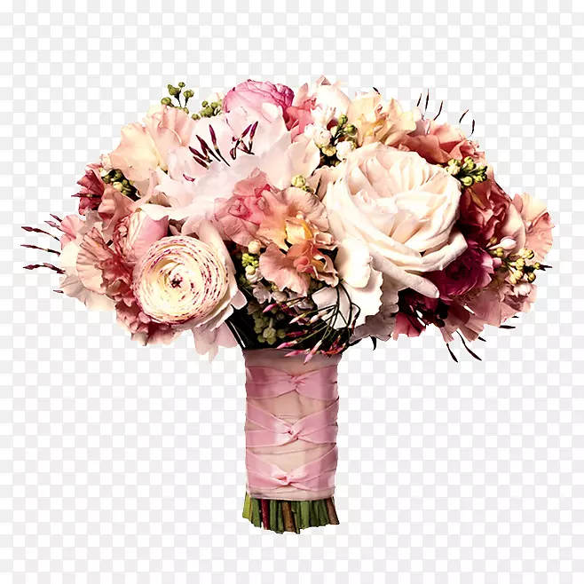 花束婚礼新娘捧着花粉色花
