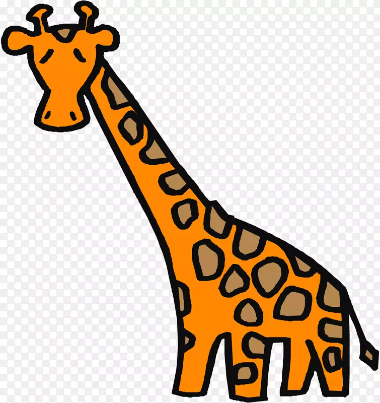 长颈鹿卡通剪辑艺术-可爱的长颈鹿