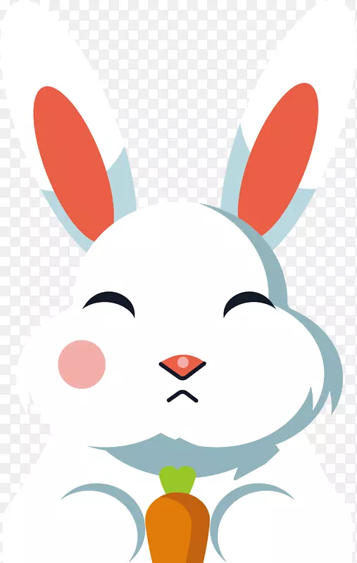 国内兔欧洲兔剪贴画-一只带胡萝卜的兔子