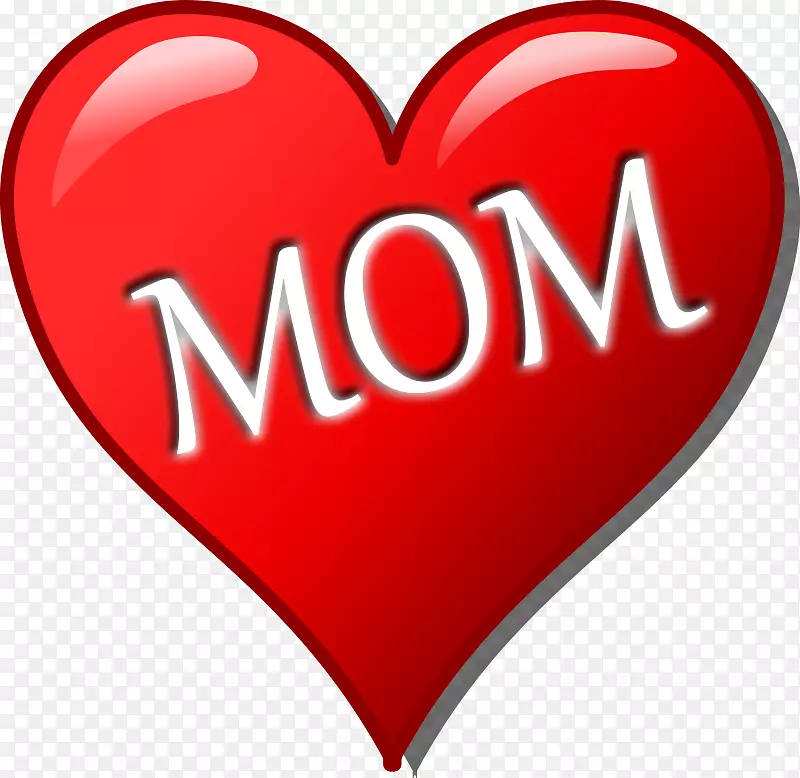 母亲节心脏儿童剪贴画-单词妈妈剪贴画