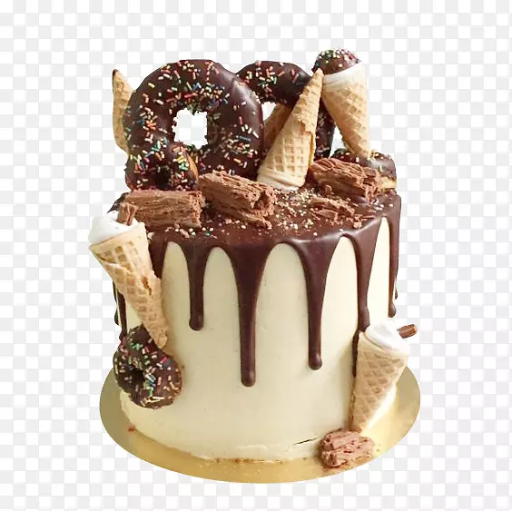 甜甜圈生日蛋糕加纳奇巧克力蛋糕滴蛋糕巧克力摩丝蛋糕甜甜圈蛋卷