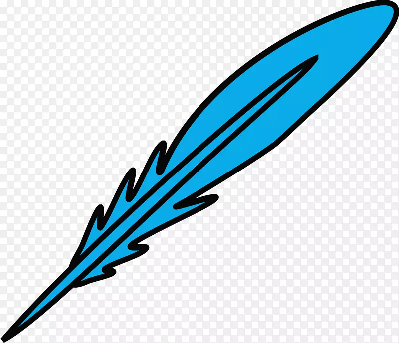羽毛笔夹艺术.蓝色羽毛