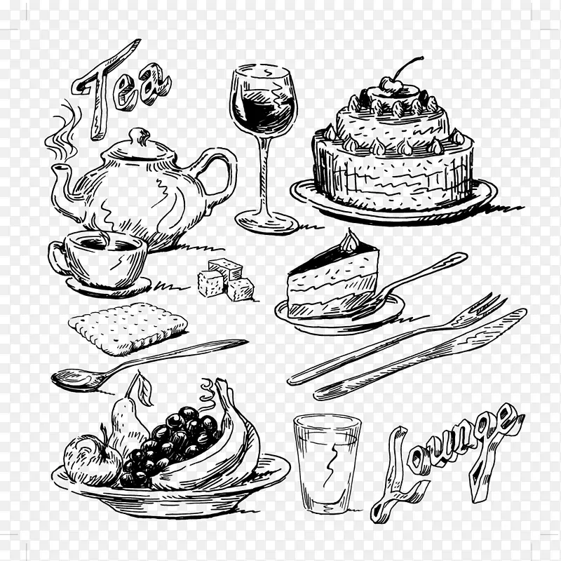 食品制图插图.艺术品食品