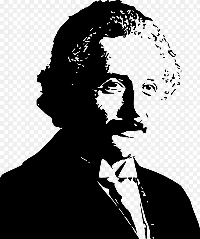爱因斯坦剪影可伸缩图形剪辑艺术-爱因斯坦剪贴画