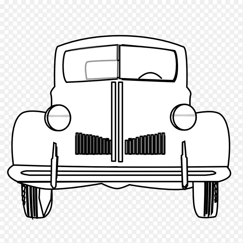 经典汽车福特野马大众甲虫剪贴画线型汽车剪贴画