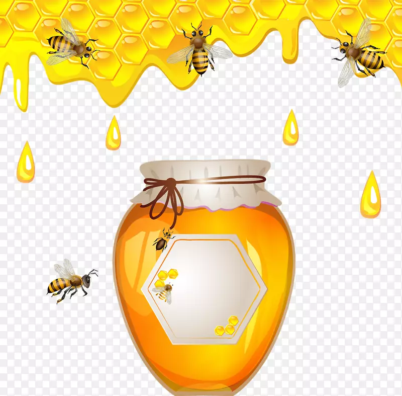 蜜蜂蜂巢-蜂蜜图案