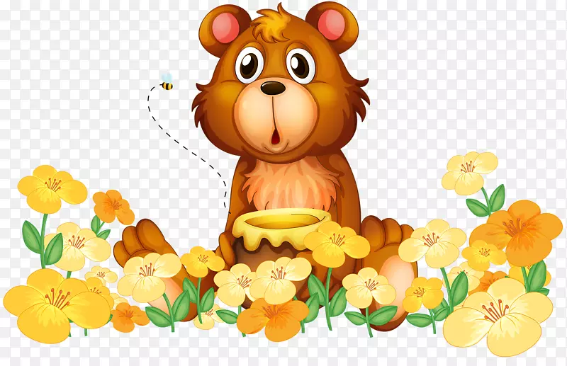 棕熊，北极熊，蜜蜂，蜂蜜-熊吃蜂蜜