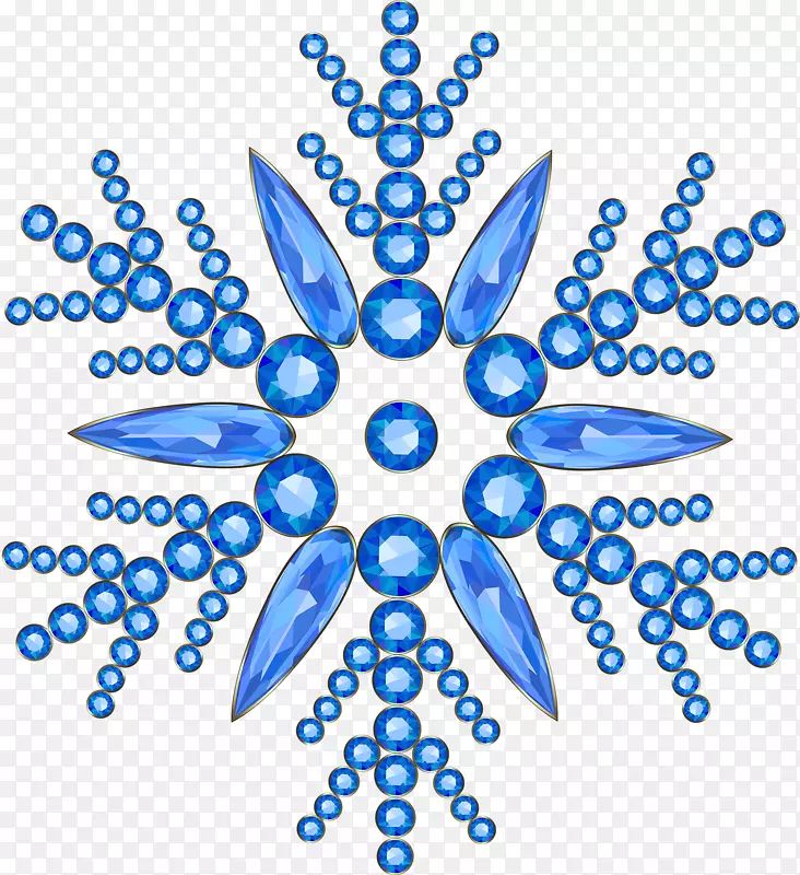 雪花圣诞插图-蓝色冰雪花