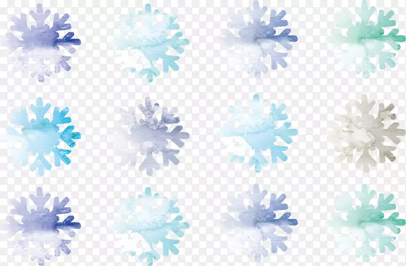 水彩画雪花画