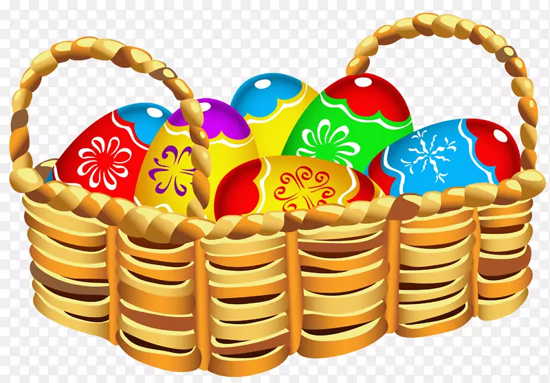 复活节兔子篮子复活节彩蛋夹艺术-复活节篮子图片
