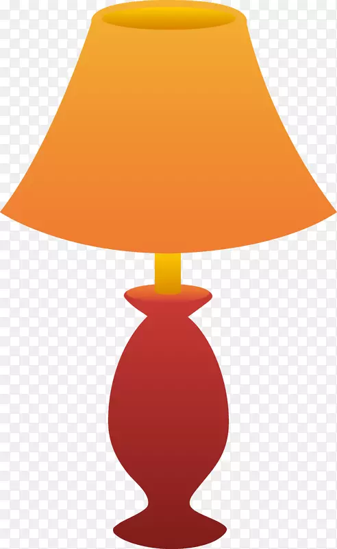 床头柜灯罩夹艺术橙色桌子剪贴画