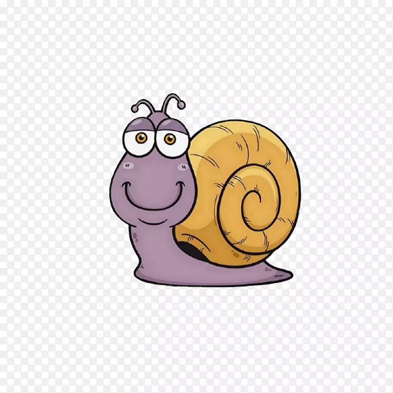 蜗牛卡通绘图插图.卡通蜗牛