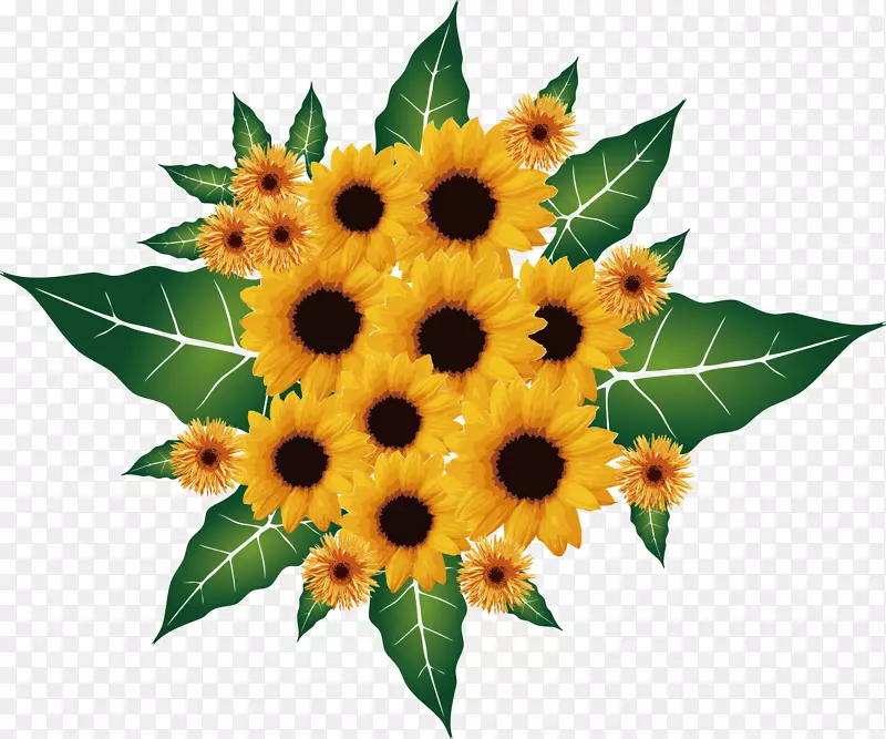 花束剪贴画-向日葵
