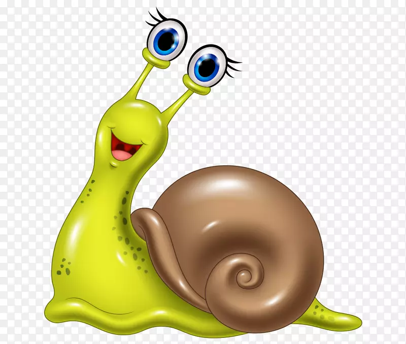 蜗牛卡通免费剪贴画手绘卡通可爱绿色蜗牛