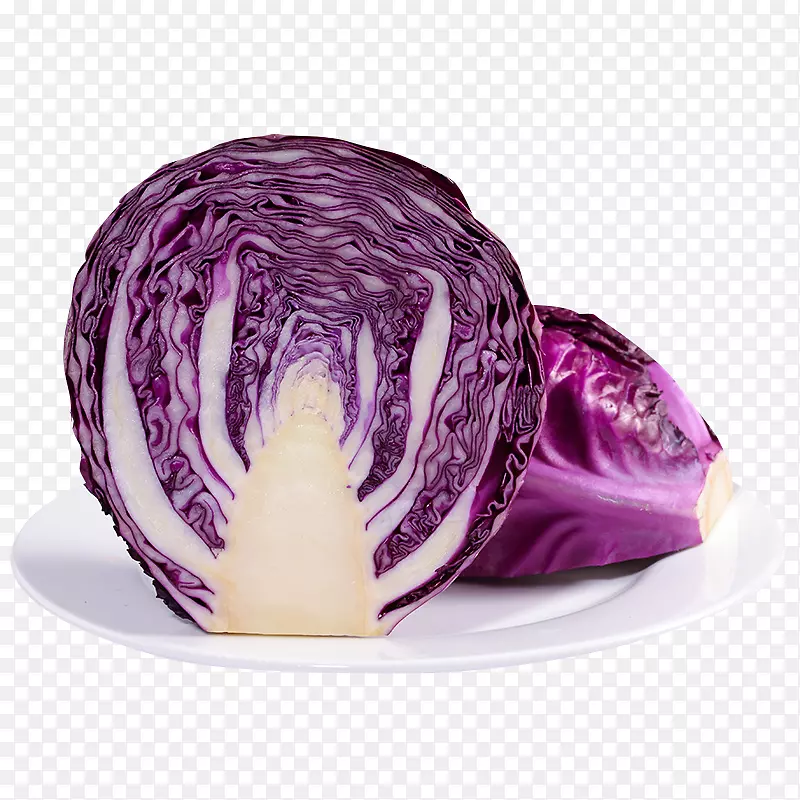 紫白菜蔬菜花椰菜一盘紫色卷心菜