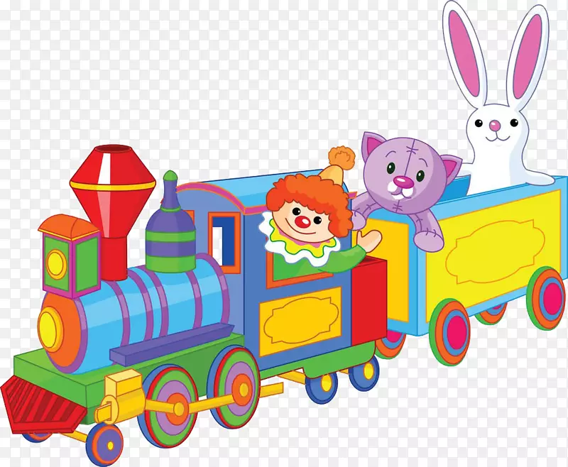 玩具火车，火车运输，摄影，剪贴画，火车上的动物