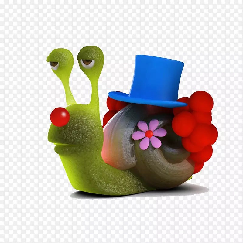 蜗牛摄影小丑插图-华丽蜗牛