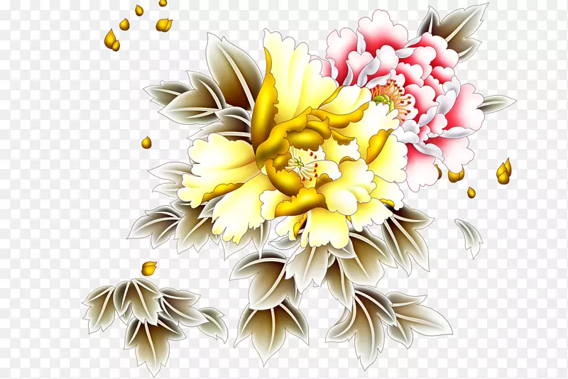 牡丹剪贴画-金牡丹