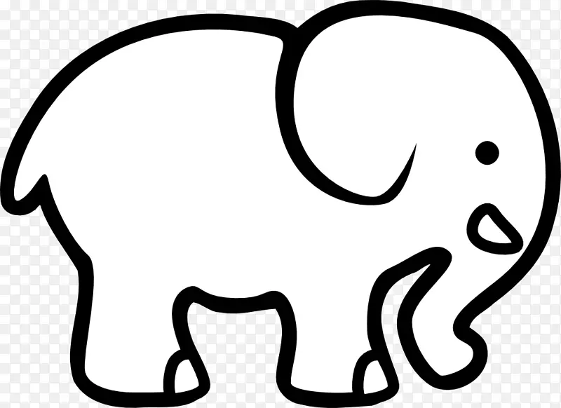 大象黑白免费内容剪贴画-大象剪贴画