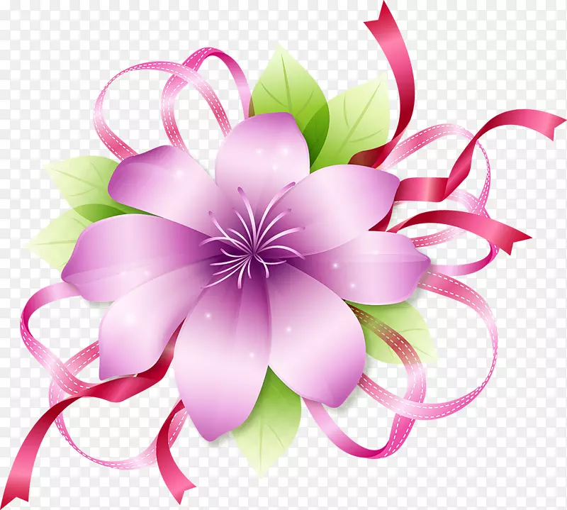 粉红花卉免费内容剪贴画艺术插花