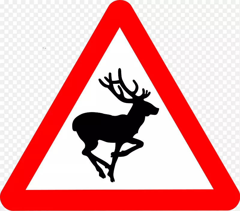 英国公路代码鹿交通标志-卡通响尾蛇