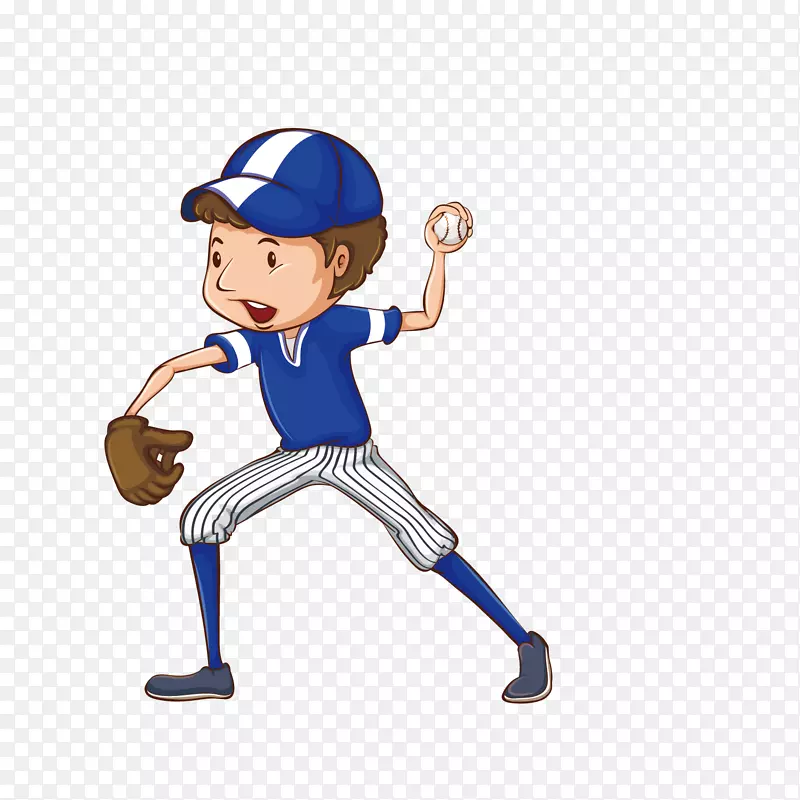 棒球运动员绘图夹艺术.卡通男孩棒球