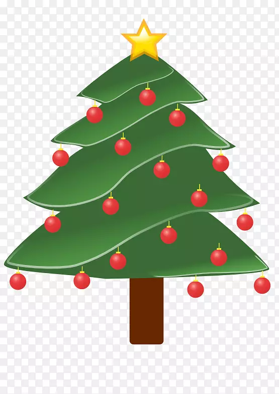 常绿松树剪贴画-圣诞艺术
