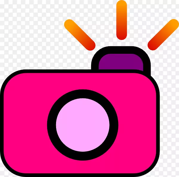 摄影免费内容剪辑艺术-粉色相机剪贴画
