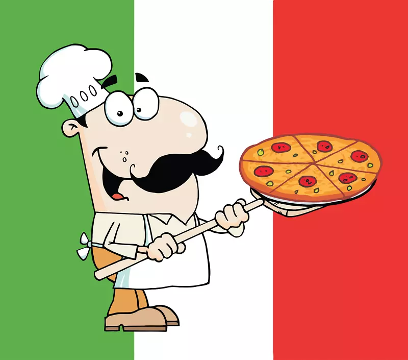 意大利料理比萨饼厨师免费剪贴画-意大利横幅剪贴画